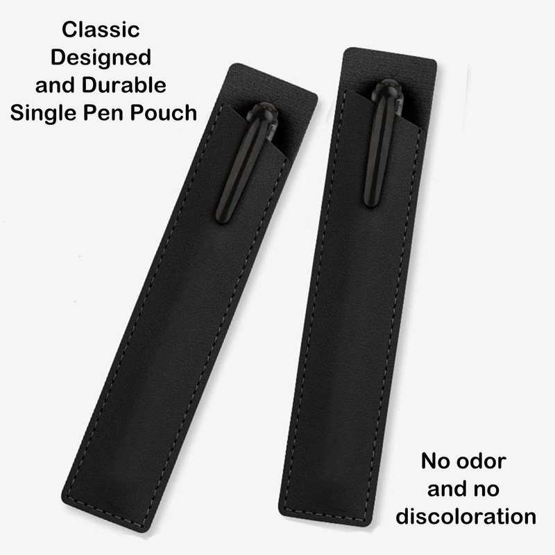 MEISO 12 Pcs Soft PU Leather Single Pen Case Holder,