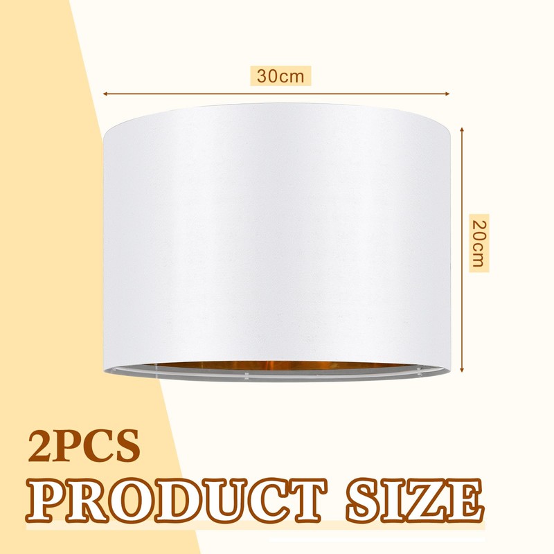 Weewooday 2 Pcs Fabric Drum Light Shade Modern Drum Lamp