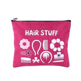 Hair Stuff Makeup Bag Travel Cosmetic Bag Hair Accessories Storage Bag Makeup Organiser Pouch with Zippers Travel Cosmetic Toiletry Bag for Friend Daughter Christmas Birthday Gifts