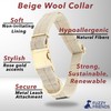 Fuzzy Friends Beige Wool Collar. A hypoallergenic, designer dog collar