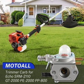 MOTOALL C1U-K52 Carburetor with Tune Up Air Filter Kit for Echo SRM-2110 GT-2000 PE-2000 PP-800 PPF-2100 PPT-2100 Trimmer Carb