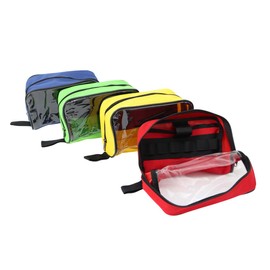 Lightning X Products Color Coded First Aid Medical Kit Accessory Pouches - Zippered Bag With Transparent Window - Set of 4 for EMT Trauma Medic Bags