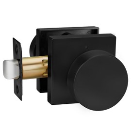 goldenwarm Privacy Black Interior Door Knobs, Zinc-Alloy Heavy Duty Interior Door Knobs Bedroom, Contemporary Door Knob Privacy, Matte Black Door Knob Interior for Bathroom(1 Pack)