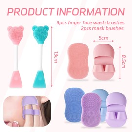 EAVUYIS 5 Stück Gesichtsreinigungsbürste weiches Silikon Gesicht Scrubber Gesichtsmassage Bürste für Poren Mitesserentfernung Peeling einzigartiges Make up Werkzeug für Mädchen