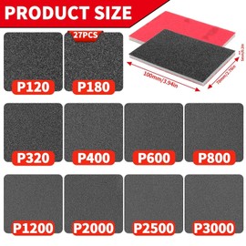 TXXATX 27 Pieces Sanding Sponge 180 Grits Sponge Sanding Pads Flexible Pads Washable and Reusable Wet and Dry Blocks Sandpapers for Drywall Wood Furniture Metal Polishing Painting Auto Repair