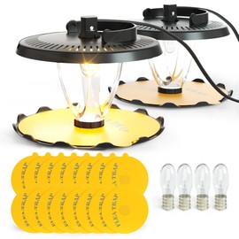 Flea Trap for Inside Your Home Indoor Electric Flea Light Catcher and Kiler for House 2 Pack with 8 Sticky Pads Refills and 4 Replacement Lightbulb