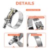 WYSIWYKA WYSIWYKA 2 Pack 2.25" T-Bolt Hose Clamps, 304 Stainless