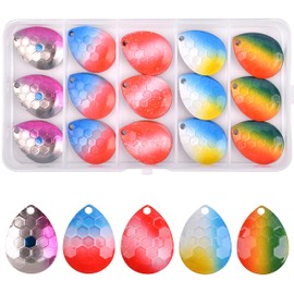 Spinner Blades Fishing Lures Kit, 80pcs Colorful Colorado Blades DIY Lure Making Supplies Fishing Spoon Blades for Inline Spinners Walleye Rigs Making Kit