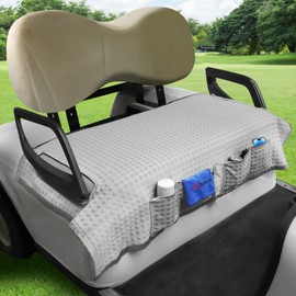 LEAPGOMAX Golf Cart Seat Covers Blanket for Yamaha G2,G8,G9,G16,G19,G22,G29 Carts with Cooling Ice Silk and 4 Pockets Keeps Seat Cool and Clean