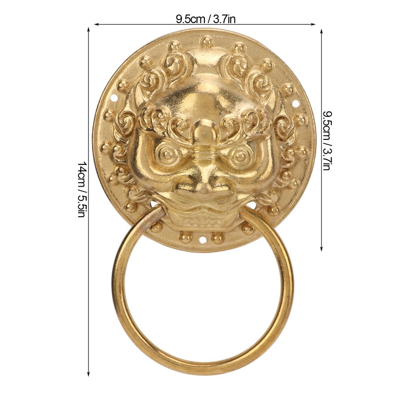 Door Knocker Chinese Style Animal Head Style Modelled Antique Brass