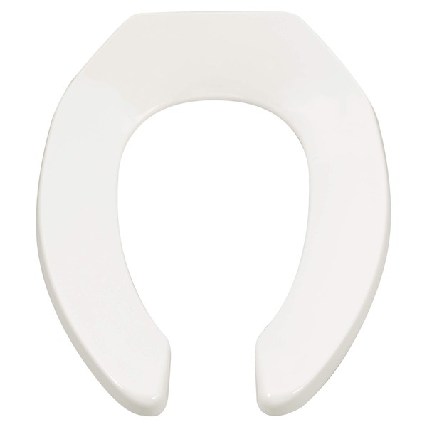 American Standard 5901100.020 Commercial Elongated Open Front Toilet Seat with Stainless Steel Hinge, 1.00 in Wide x 14.38 in Tall x 18.56 in Deep, White