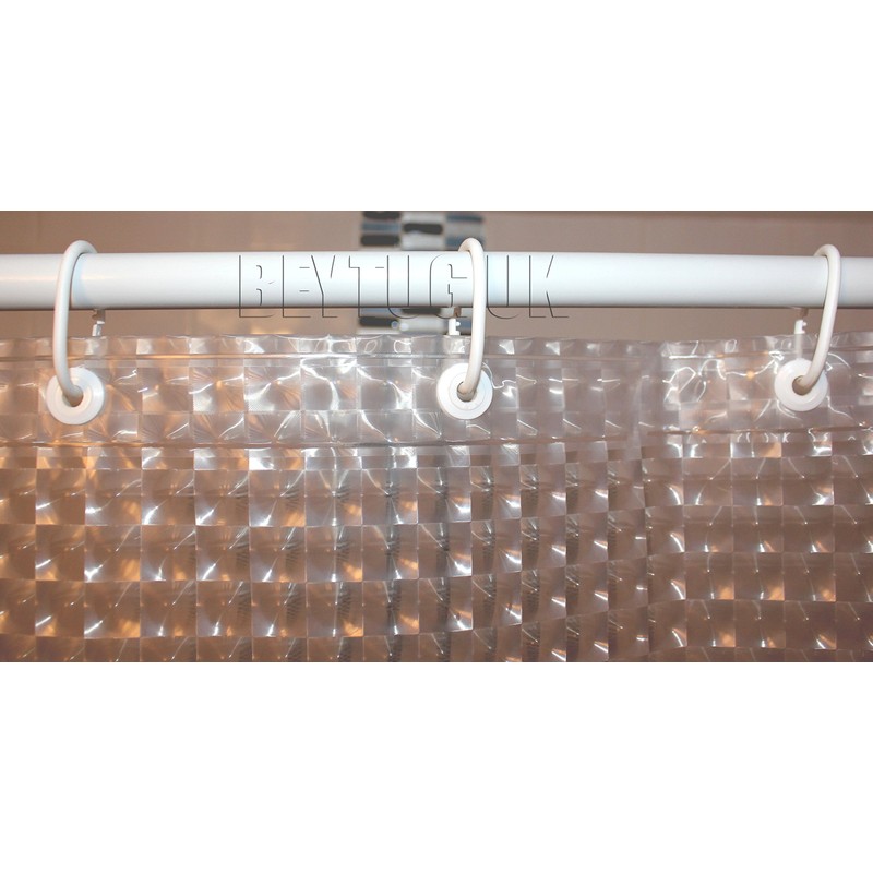 Tropik Home New Transparent 3D PEVA Mosaic Bath Shower Curtain