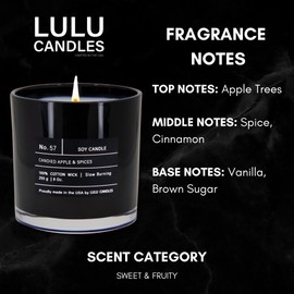 Lulu Candles | Candied Apples & Spices | Smells Sweet & Fruity | Luxury Scented Soy Jar Candle | Hand Poured in The USA | Highly Scented Long Lasting (9 Oz.)