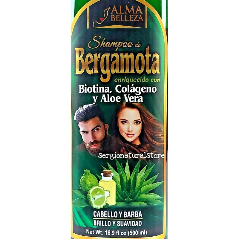 Alma Belleza 2 Packs Shampoo BERGAMOTA BIOTINA aloe Vera COLAGENO