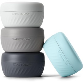 TakeToday - Recipientes de viaje para artículos de cambiador, a prueba de fugas, aprobado por TSA, tarros de crema de silicona recargables con tapa, tamaño de viaje esencial para artículos de