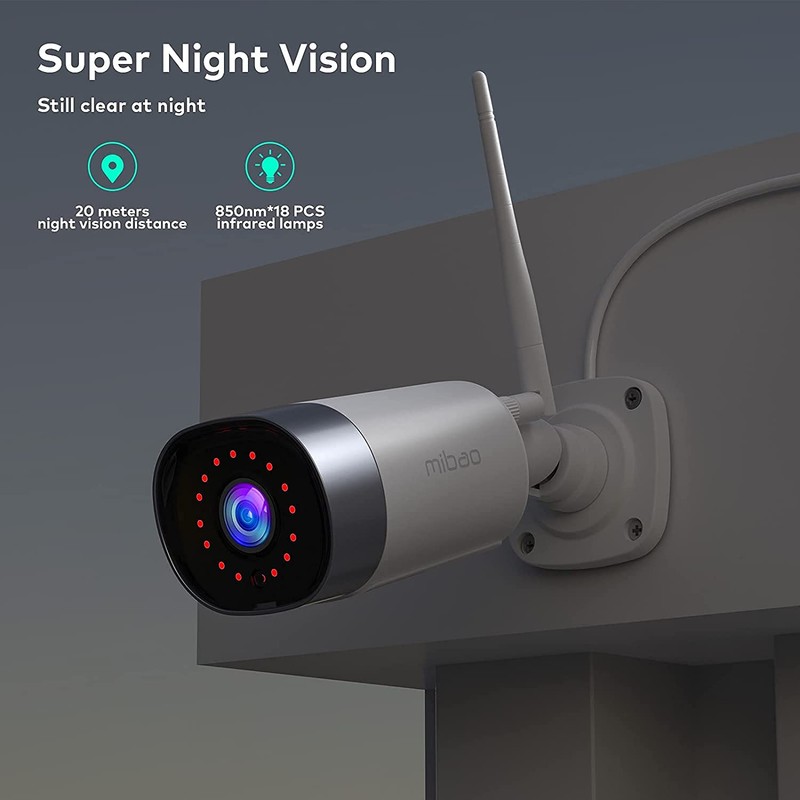 mibao CCTV Security Camera Outdoor, 1080P WiFi Security Camera, IP66