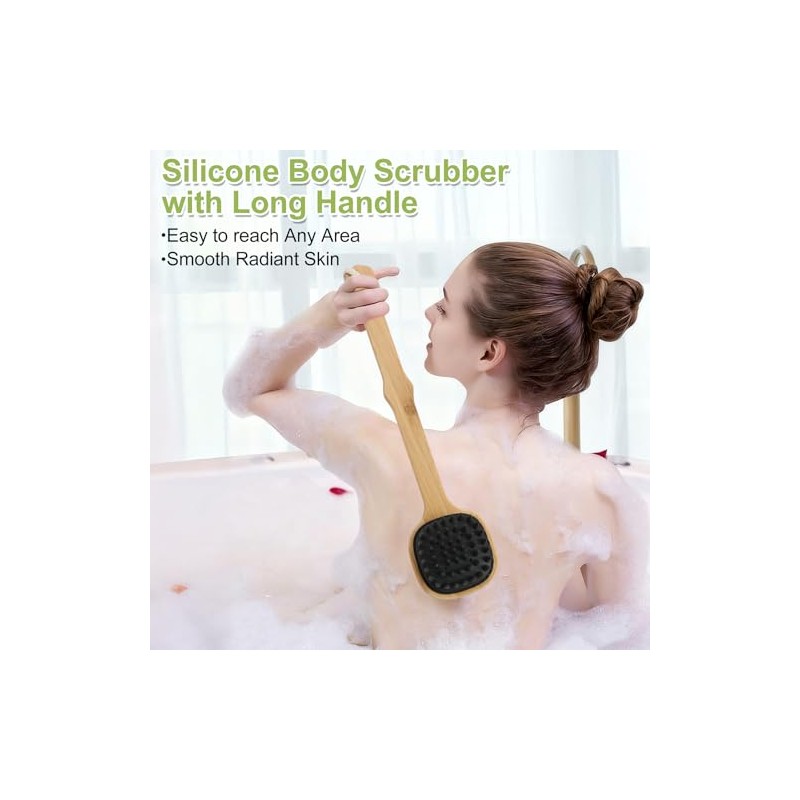 Silicone Back Scrubber for Shower, Stocking Stuffers for Men, Silicone