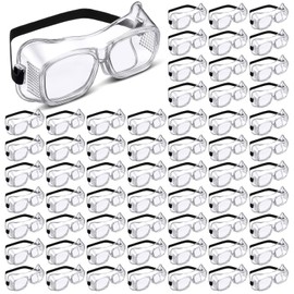 Tellegloww 100 Pairs Safety Goggles Anti-fog Protective Safety Glasses Anti Scratch Eye Protection Clear Lens Onion Goggles Anti Dust Glasses Lightweight Eyewear for Science Lab Chemistry Construction