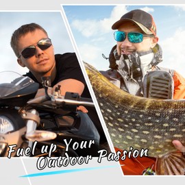 Polarized Sunglasses for Men, Ultra Lightweight Al-Mg Sunglasses with Spring Hinges, 100% UV400 Protection Mens Shades