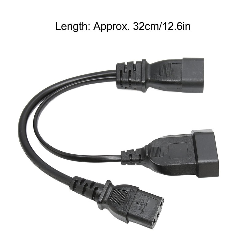 IEC320 C14 to C13 and EU Power Cord Y Splitter