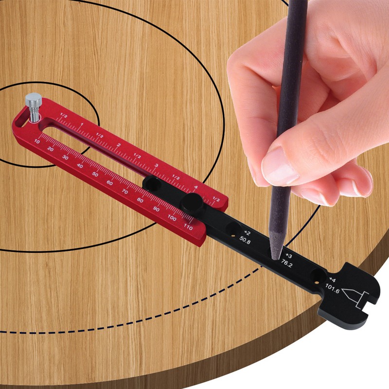 Woodworking Compass Dual Scale Aluminum Alloy Fixed Point Marking Gauge