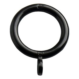 Merriway BH04508 (24 Pcs) Plastic Curtain Pole Rod Drapery Rings with Fixed Eye, Inner Diameter 25mm (1 inch) and Outer Diameter 33mm (1.1/4 inch) Black - Pack of 24 Pieces