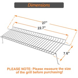 22 7/10" Grill Warming Rack for Charbroil Performance 4 Burner Grill 463342119 463342119 463332718 463376217 463376117, Swing Away Grid for Charbroil Grill Replacement Parts G470-0001-W1