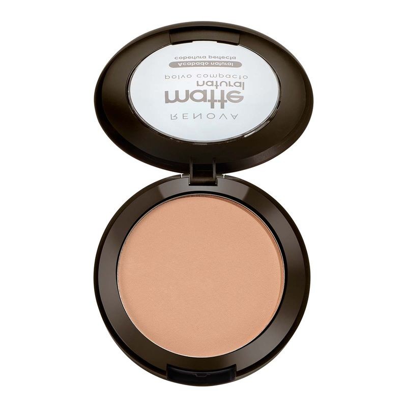 Maquillaje en Polvo Compacto Renova Matte Natural Beige Miel Cara