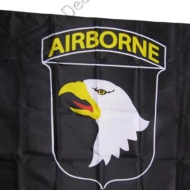 Unbranded Black 101st Airborne Screamin' Eagle 3' x 5' Poly Flag / Banner Metal Grommets