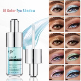 Liquid Glitter Eyeshadow - Metallic Shimmer Formula Waterproof & Smudge-Proof Long-Lasting Eye Makeup for Festivals, Parties (10#OCEAN)