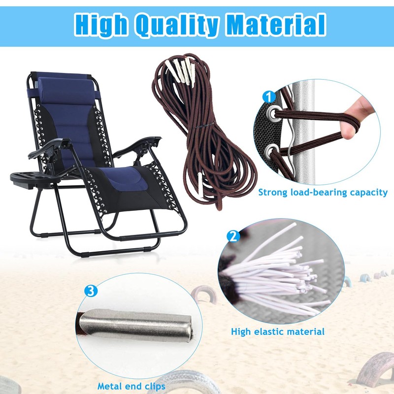 Ostlttyn Zero Gravity Chair Replacement Cord, 4 Pcs Durable Bungee