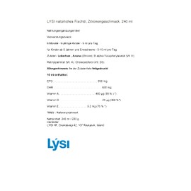 LYSI Cod Liver Oil, Rich in Omega 3, Natural Vitamins A, D and E, Lemon Flavour 240 ml, for the Immune System, Highest Quality, Comes from Icelandic Fresh Waters