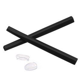 PapaViva Replacement Nose Pads & Ear Socks Rubber Kit for Oakley Deviation OO4061 Sunglass - Black
