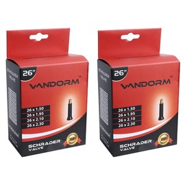 2 PACK Vandorm 26" x 1.50" - 2.30" Bicycle MTB Bike Schrader Inner Tube Pack