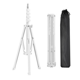WELLMAKING Light Stand, 72 inches led Light Stand Reverse Folding Light Tripod for Photography, Portable Light Tripod, Reflector Stand Suitable for Streaming, vlog, YouTube（White）