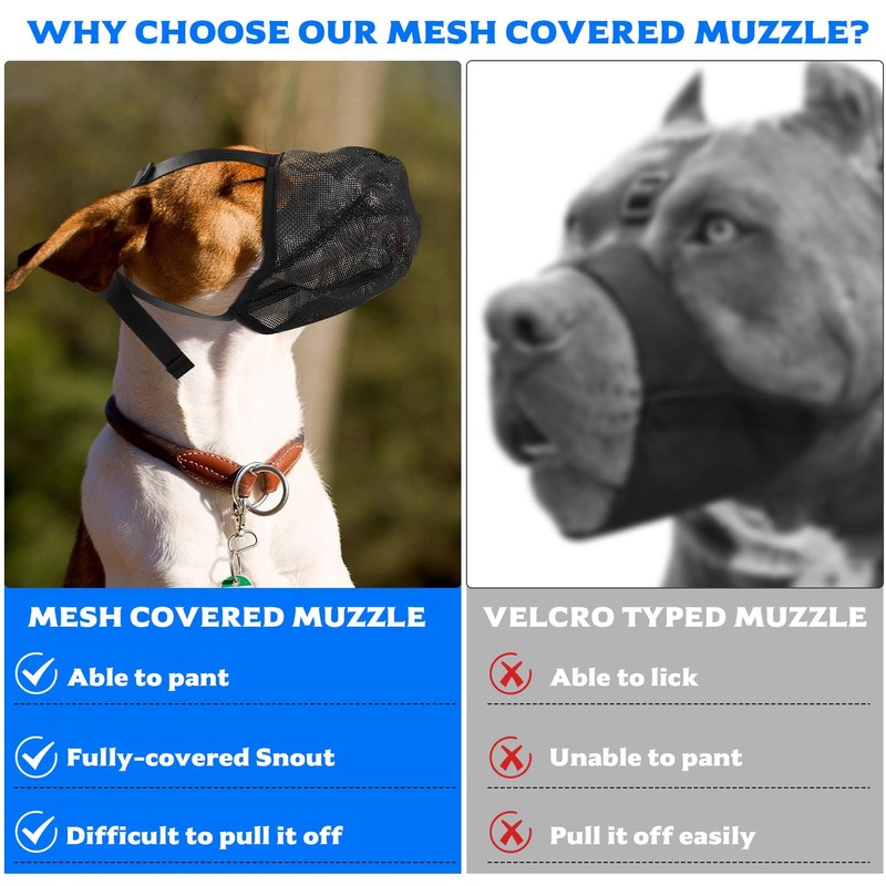 Muzzle for Large Dogs, Adjustable Breathable Pet Mask, Muzzle for