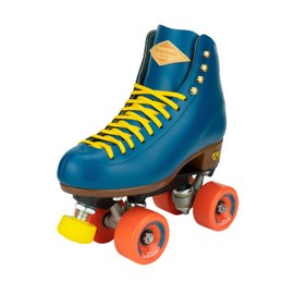 Riedell Crew Roller Skates for Women and Men - Colorful Outdoor Roller Skates with Moisture-Wicking Lining, Padding, and a High-Top Precision Fit - Ocean - 7