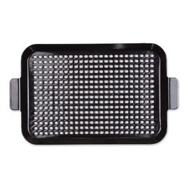 RSVP International Porcelain Coated Steel BBQ Grill Tray/Pan, Outdoor Barbeque Grilling Accessories for Cooking Fish & Vegetables, Dishwasher Safe, Medium, 16.75x10"