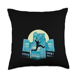 Parkour Running Freestyle Parkour Freerunner Freerunning Throw Pillow