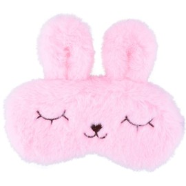 Ulife Mall Funny 3D Cute Rabbit Sleeping Mask Plush Sleeping Mask Blindfold for Sleeping Travel Eye Mask with Adjustable Elastic Band Sleeping Masks Eye Cover for Children Girls Boys Women