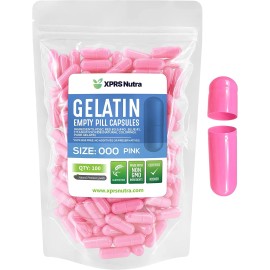Capsules Express Size 000 Pink Empty Gelatin Capsules Kosher Gelcaps Gel Cap Halal Kosher Pills  - 100