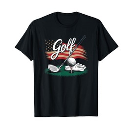 American Flag Golf Tshirt Men Women Golf Club Golfer Golfing T-Shirt