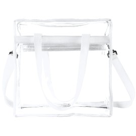 Mellbo Clear Bag, Transparent Tote, Shoulder Purpose, Vinyl, See Contents, Goods, Items, Charming Storage, A4, Freestanding, Organizing, Sturdy Buckle, Adjustable Length, PVC, 12.6 x 12.6 x 5.1 inches