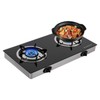 2-Burner Gas Stove, Portable Piezoelectric Ignition LPG Stove, Countertop Gas