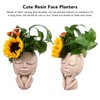Unique Head Plant Pot with Drainage Hole Resin DIY Face