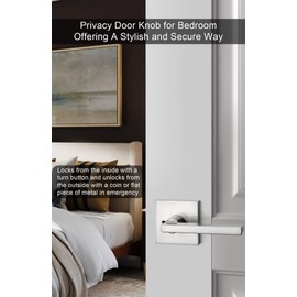 goldenwarm Nickel Interior Door Handles, Privacy Lever Door Handles Silver, Heavy Duty Interior Door Levers Satin Nickel, Contemporary Nickel Bedroom Doorhandles Bulk(6 Pack)