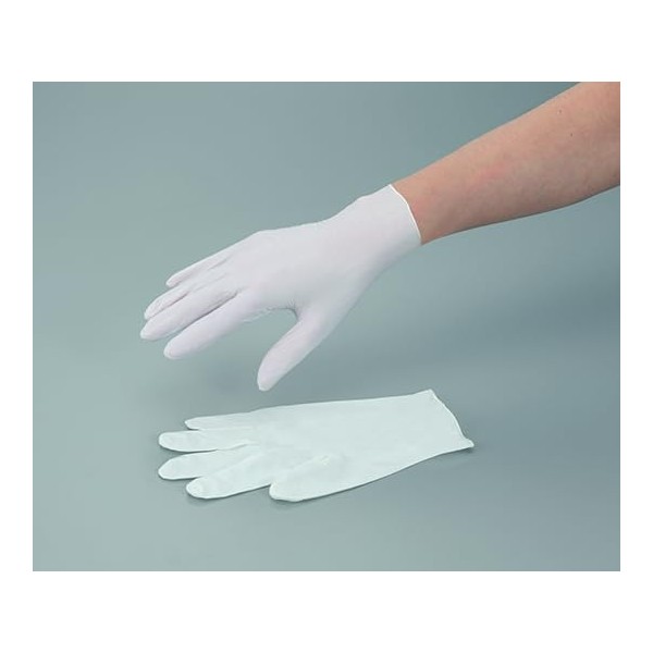 Azuwan 2-4173-72 Sunny Foods Nitrile Gloves, Economy, White, M, 100
