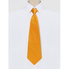 Allegra K Men's Pre-Tied Adjustable Zip Plain Tie Tie, orange