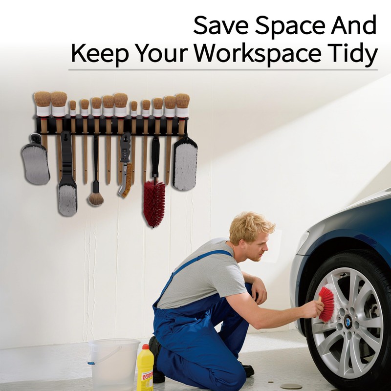 Vakonyx Wall Mount Brush Holder & Tool Hanger Rack for