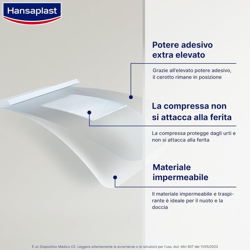 Hansaplast Cerotti AQUA PROTECT, Cerotti impermeabili con elevato potere adesivo,